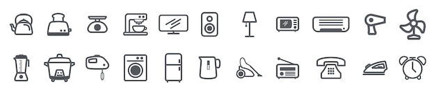 herramientas electrónicas de electrodomésticos de contorno simple símbolo de icono