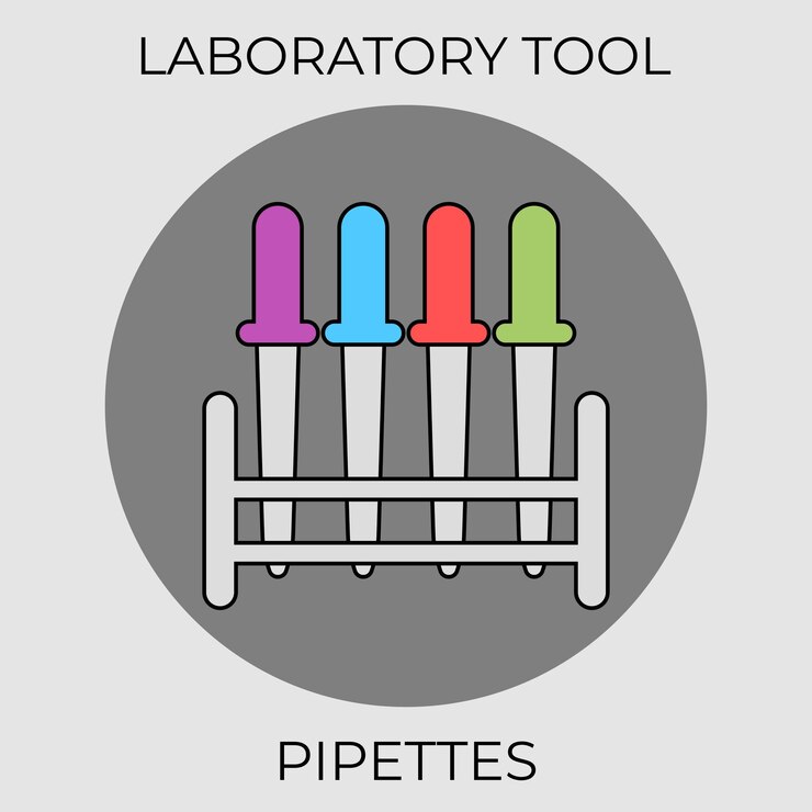Vector herramientas y equipos de laboratorio pipetas vector