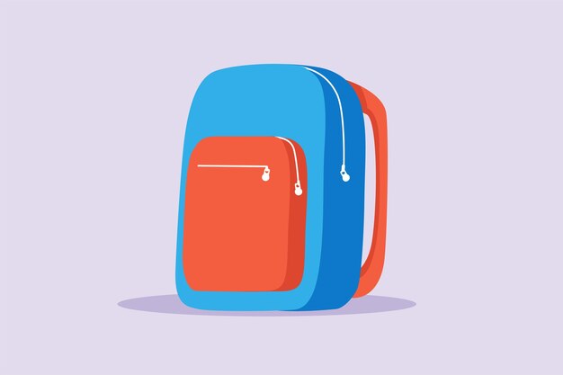 Herramientas escolares, suministros, concepto de papelería, ilustración vectorial plana de color aislada