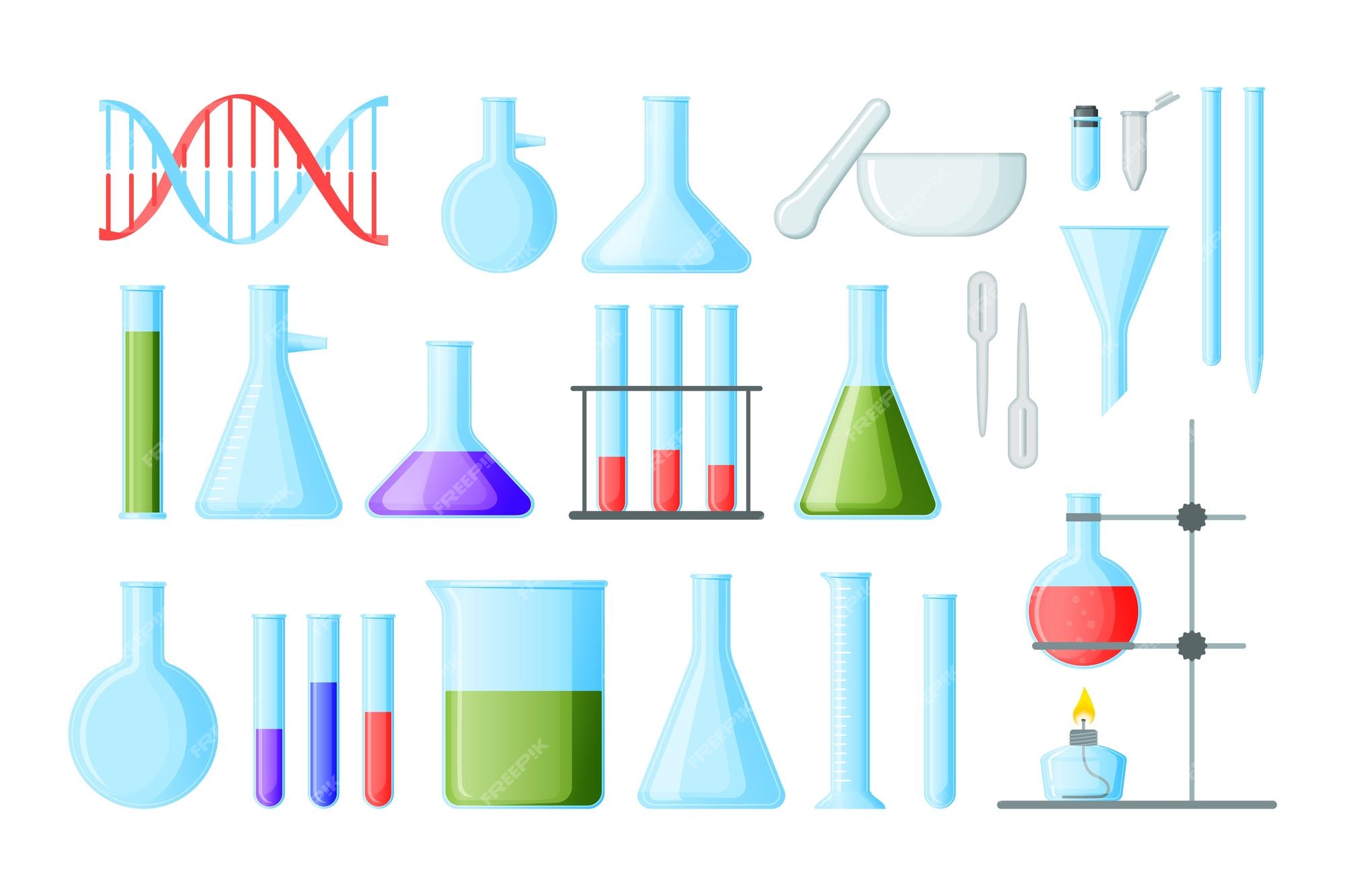 Peave mosaico Ingenieria Herramientas de laboratorio de química instrumentos de laboratorio para  experimentos vaso de vidrio tubo de ensayo conjunto de contenedores  aislados investigación biológica equipo científico químico prediseñadas  médicas vectoriales | Vector Premium