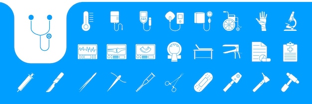 herramientas de médico diseño vectorial de íconos planos