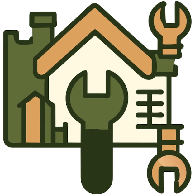 herramientas de reparación del hogar icono contorno de colores