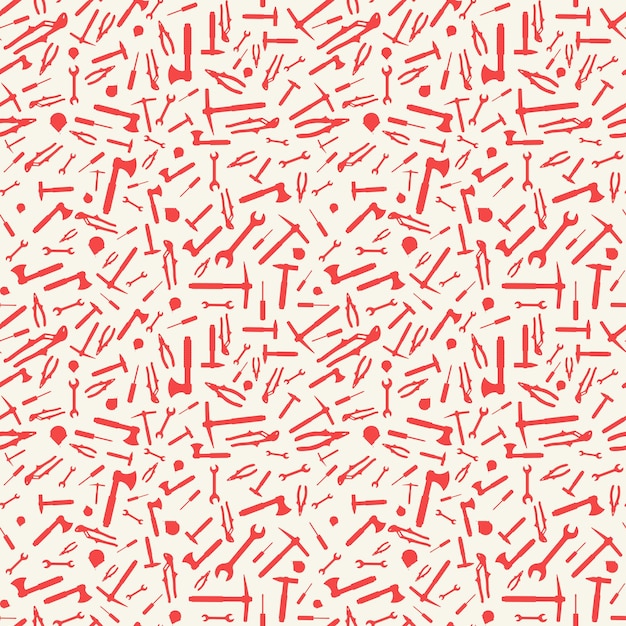 Herramientas de trabajo Ilustración de fondo Patrón sin costuras vectorial