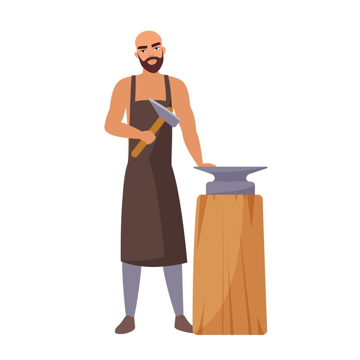 Vector el herrero medieval