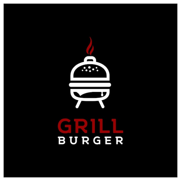 Hervidor de carbón para parrilla con queso derretido Burger Bun para hamburguesa a la parrilla Restaurante Bar Cafe logo
