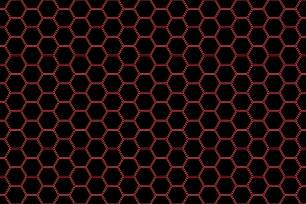 Vector hex rojo sobre fondo negro