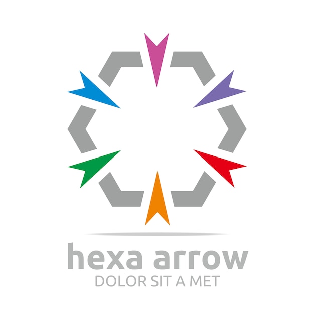 Hexa arrows logo design