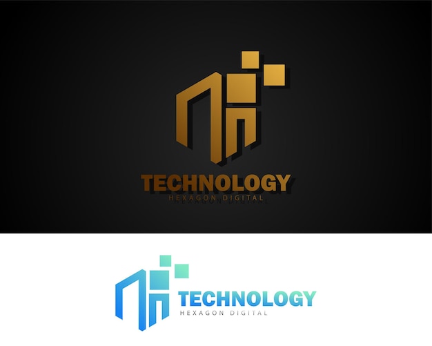 Vector hexagon tech logo design stock vector cubo tech logo tecnología diseño digital plantilla caja tech logo diseño icono