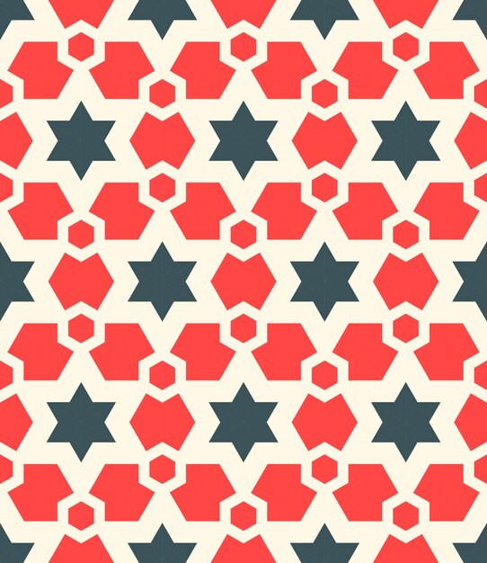 Hexágono abstracto, estrella de patrones sin fisuras. Mosaico, fondo geométrico de mosaico.