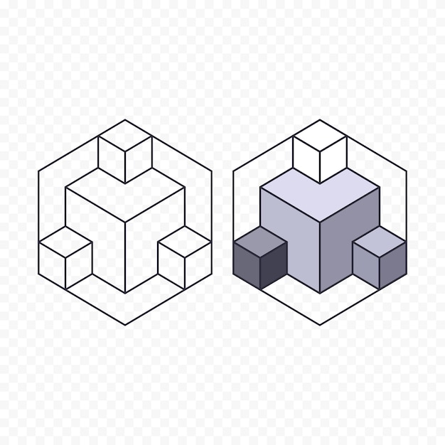 Hexágono cuadrado geométrico Diseño vectorial del concepto de la empresa empresarial