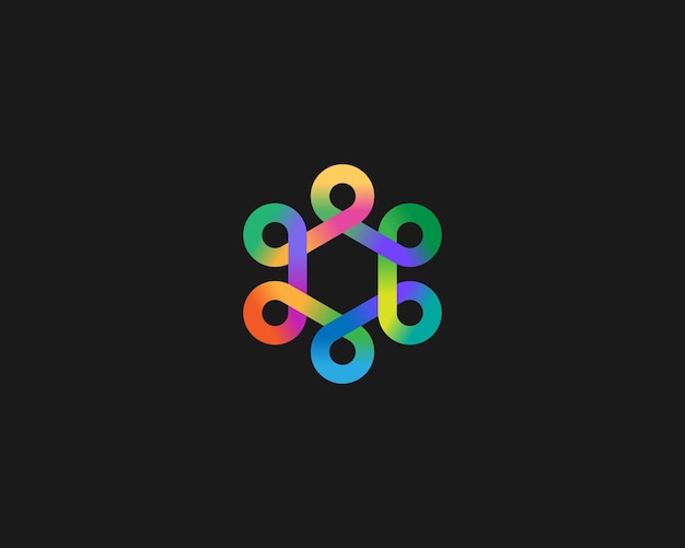 Hexágono infinito con el logotipo de gradiente colorido