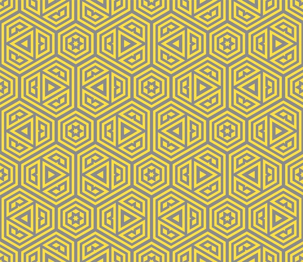Hexágono de línea delgada de fantasía abstracta, patrón geométrico triangular sin costuras. mosaico creativo, azulejo