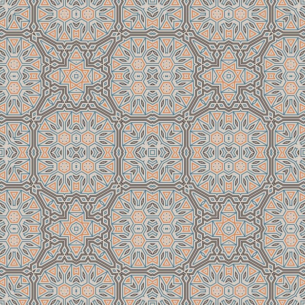 Hexágono de línea delgada de fantasía abstracta, patrón geométrico triangular sin costuras. mosaico creativo, azulejo