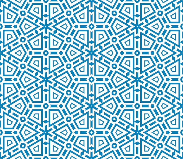 Hexágono de línea delgada de fantasía abstracta, patrón geométrico triangular sin costuras. mosaico creativo, azulejo