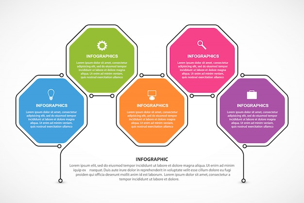 Hexágono opciones infografía plantilla.