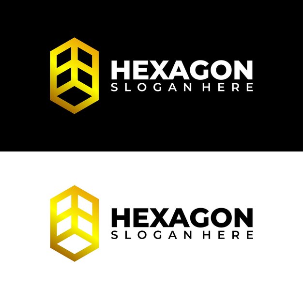 Hexágono que aloja el logotipo de la ilustración de la empresa simple de lujo del monograma moderno abstracto de Internet