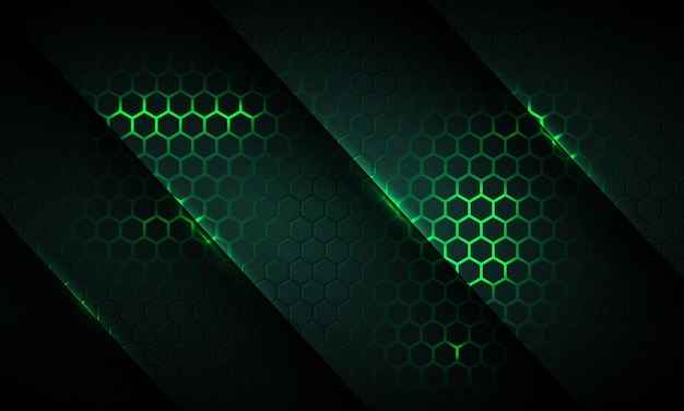 Hexágono verde oscuro juego de fondo vectorial abstracto con color verde flashes brillantes vector