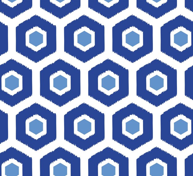 Hexágonos abstractos Estilo garabato retro geométrico Patrón sin costuras Colores de moda perfectos