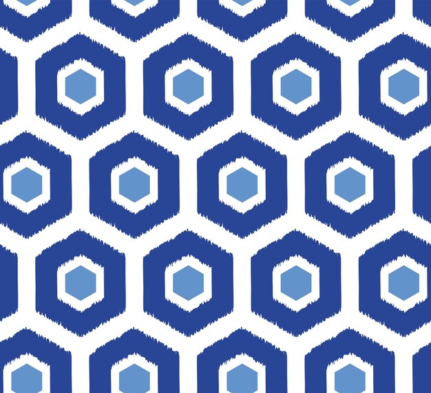 Hexágonos abstractos Estilo garabato retro geométrico Patrón sin costuras Colores de moda perfectos