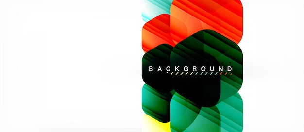 Hexágonos de color brillante composición moderna fondo diseño de vidrio brillante