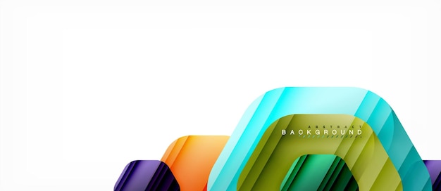 Hexágonos de color brillante composición moderna fondo diseño de vidrio brillante
