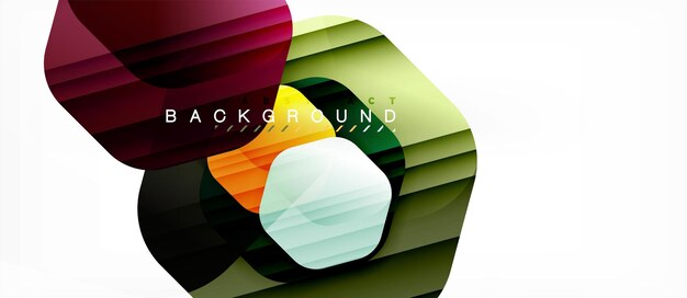 Hexágonos de color brillante composición moderna fondo diseño de vidrio brillante