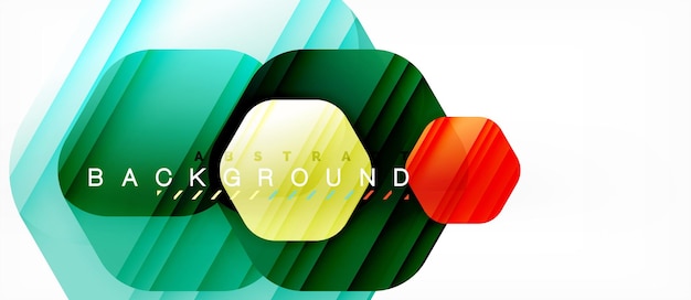 Hexágonos de color brillante composición moderna fondo diseño de vidrio brillante