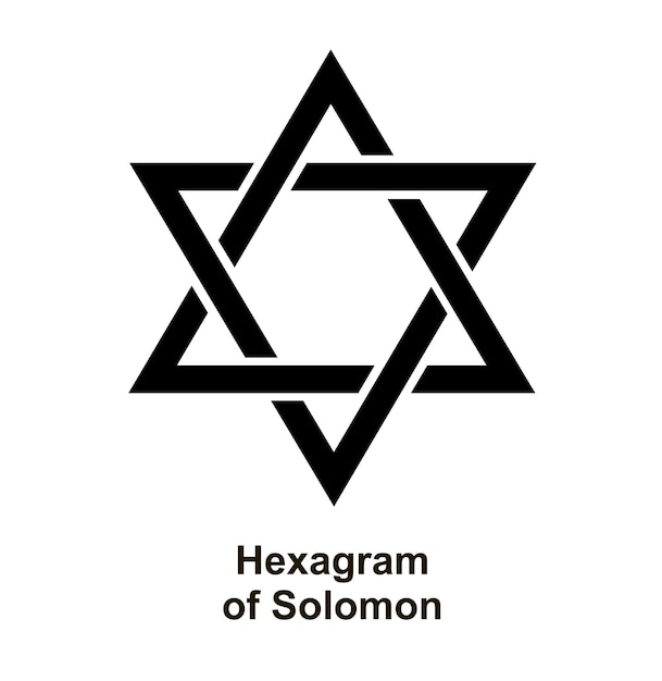 Vector hexagrama de salomón la estrella de david glifo negro magen david estrella geométrica de seis puntas símbolo estatal