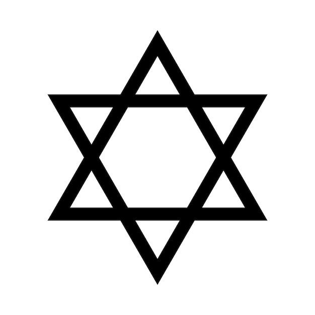Hexagrama Salomón La estrella de David Icono glifo negro Magen Estrella de David Símbolo del estado de Israel