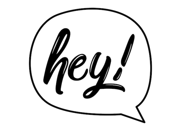 Hey hand lettering - caligrafía hecha a mano, vector