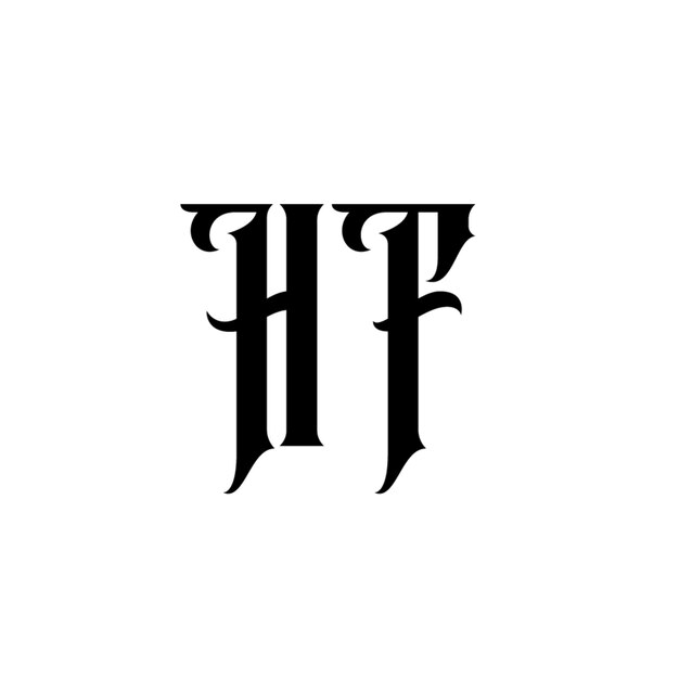 HF monograma diseño del logotipo letra texto nombre símbolo monocromático logotipo alfabeto carácter logotipo simple