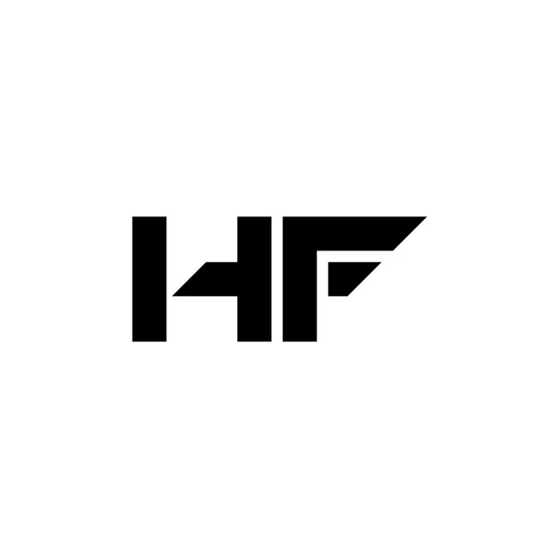 HF monograma diseño del logotipo letra texto nombre símbolo monocromático logotipo alfabeto carácter logotipo simple