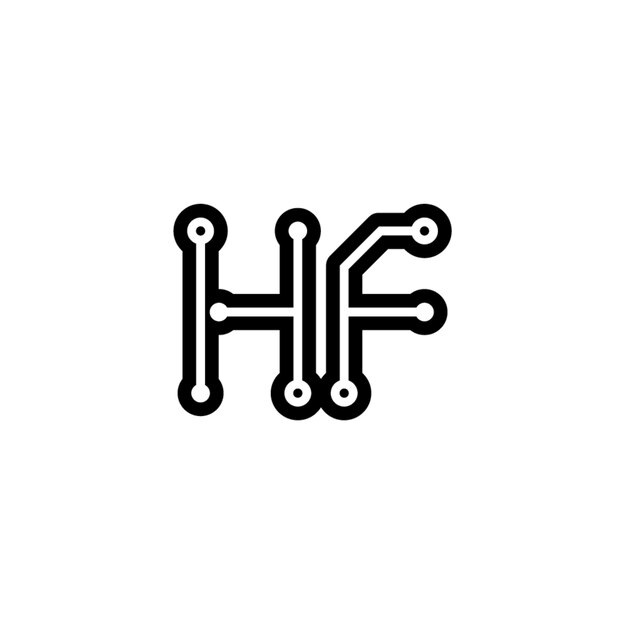 HF monograma diseño del logotipo letra texto nombre símbolo monocromático logotipo alfabeto carácter logotipo simple