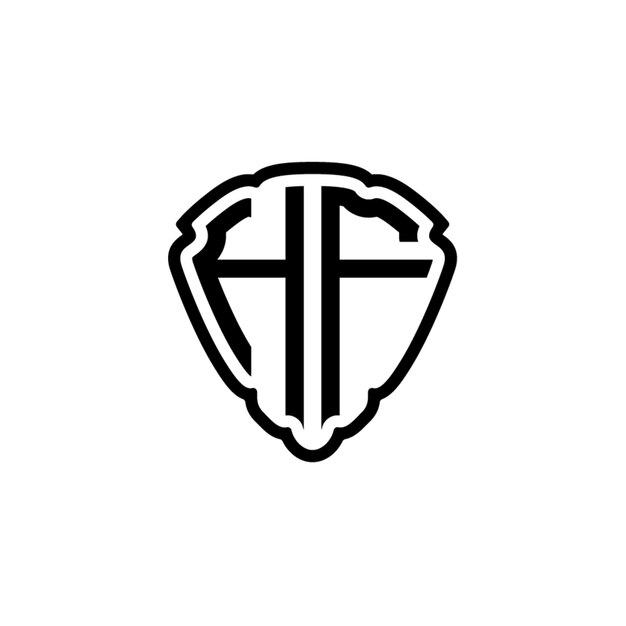 HF monograma diseño del logotipo letra texto nombre símbolo monocromático logotipo alfabeto carácter logotipo simple