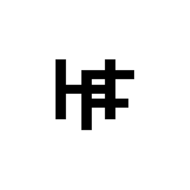 HF monograma diseño del logotipo letra texto nombre símbolo monocromático logotipo alfabeto carácter logotipo simple