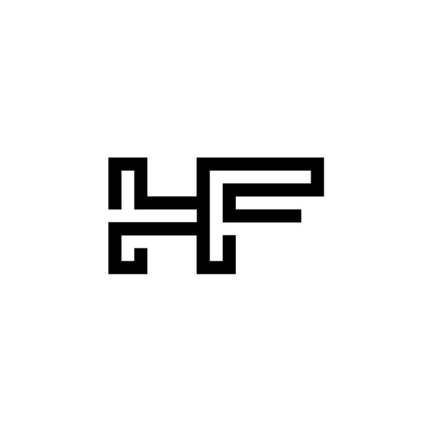 HF monograma diseño del logotipo letra texto nombre símbolo monocromático logotipo alfabeto carácter logotipo simple
