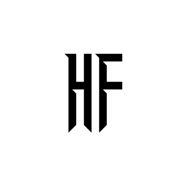 HF monograma diseño del logotipo letra texto nombre símbolo monocromático logotipo alfabeto carácter logotipo simple