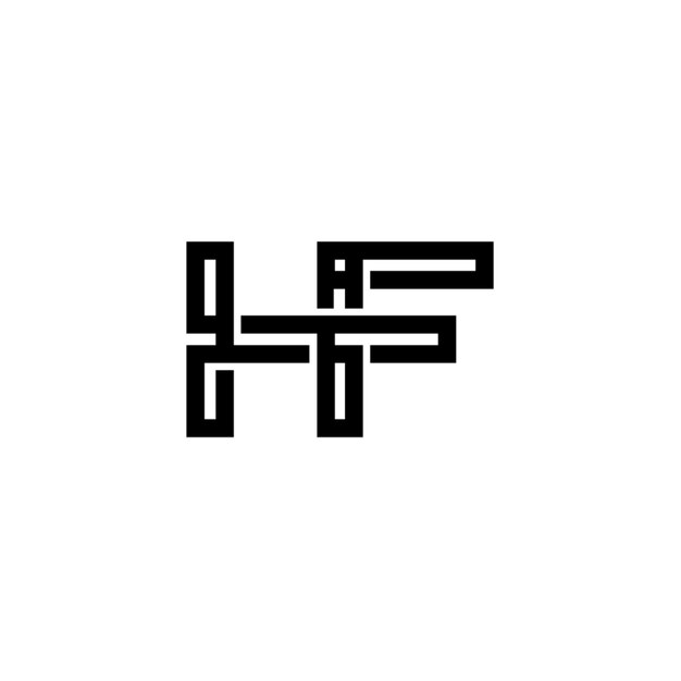 HF monograma diseño del logotipo letra texto nombre símbolo monocromático logotipo alfabeto carácter logotipo simple