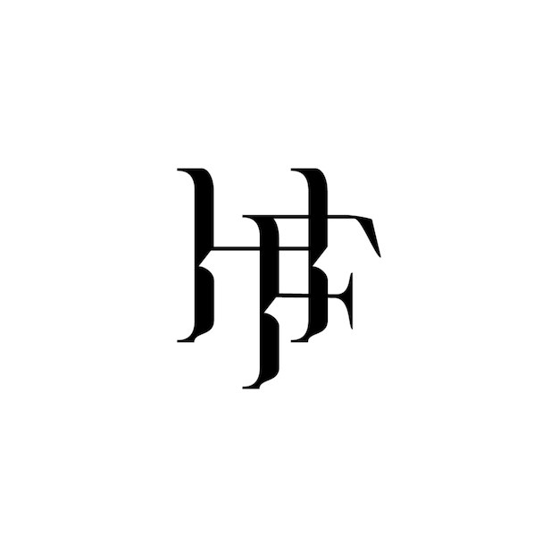 HF monograma diseño del logotipo letra texto nombre símbolo monocromático logotipo alfabeto carácter logotipo simple