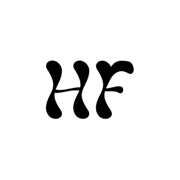 HF monograma diseño del logotipo letra texto nombre símbolo monocromático logotipo alfabeto carácter logotipo simple