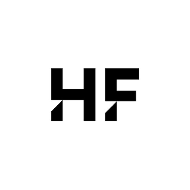 HF monograma diseño del logotipo letra texto nombre símbolo monocromático logotipo alfabeto carácter logotipo simple