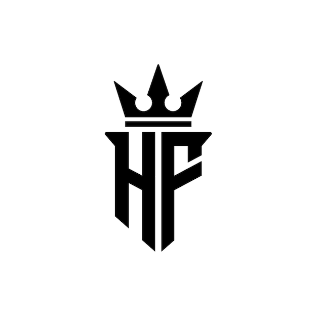 HF monograma diseño del logotipo letra texto nombre símbolo monocromático logotipo alfabeto carácter logotipo simple