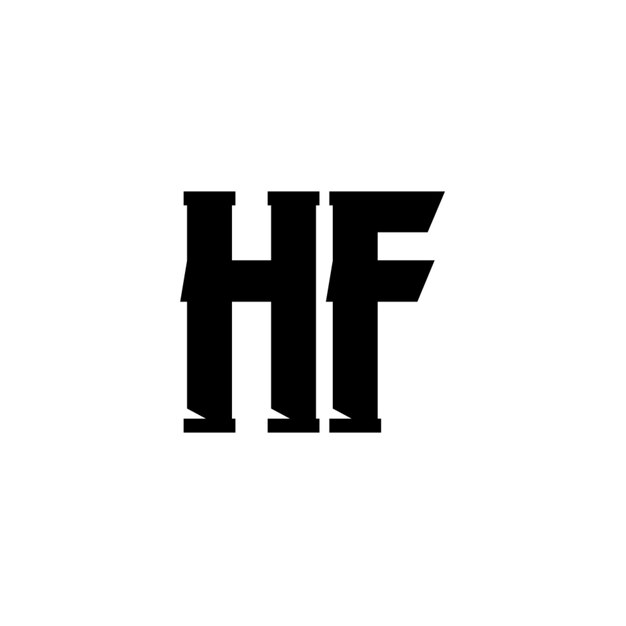 HF monograma diseño del logotipo letra texto nombre símbolo monocromático logotipo alfabeto carácter logotipo simple