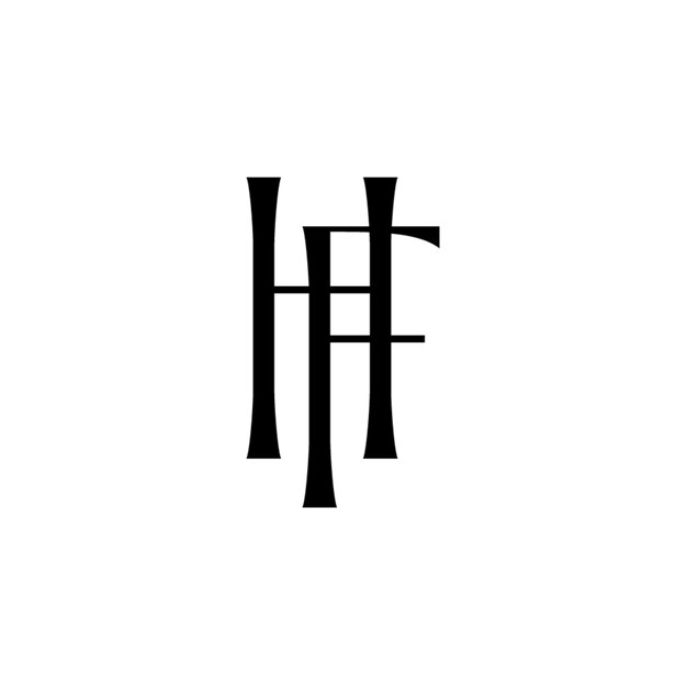 HF monograma diseño del logotipo letra texto nombre símbolo monocromático logotipo alfabeto carácter logotipo simple