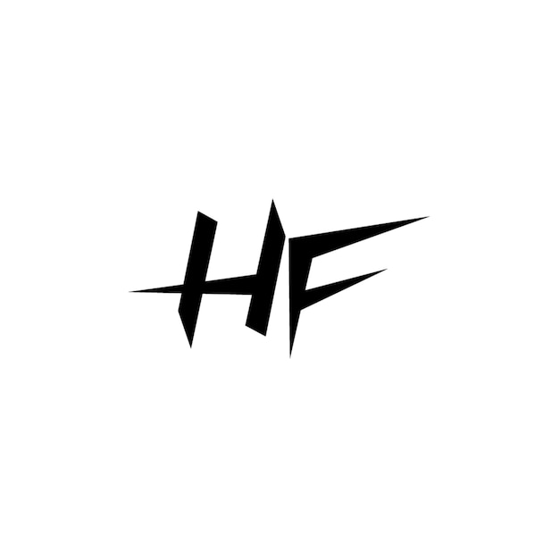 HF monograma diseño del logotipo letra texto nombre símbolo monocromático logotipo alfabeto carácter logotipo simple