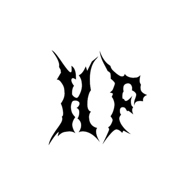 HF monograma diseño del logotipo letra texto nombre símbolo monocromático logotipo alfabeto carácter logotipo simple