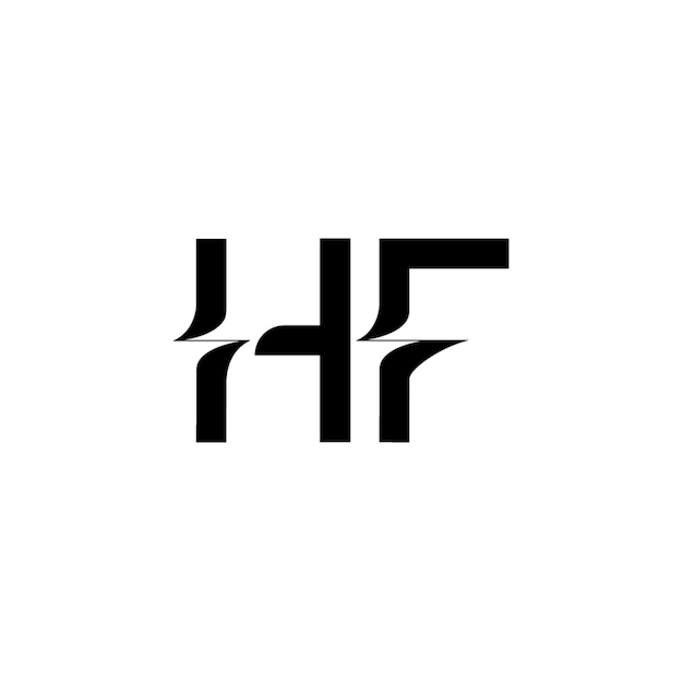 HF monograma diseño del logotipo letra texto nombre símbolo monocromático logotipo alfabeto carácter logotipo simple