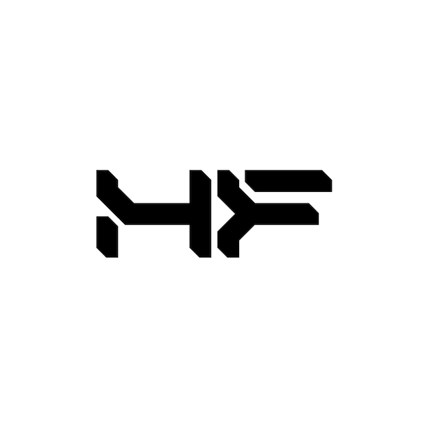 HF monograma diseño del logotipo letra texto nombre símbolo monocromático logotipo alfabeto carácter logotipo simple