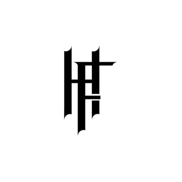 HF monograma diseño del logotipo letra texto nombre símbolo monocromático logotipo alfabeto carácter logotipo simple