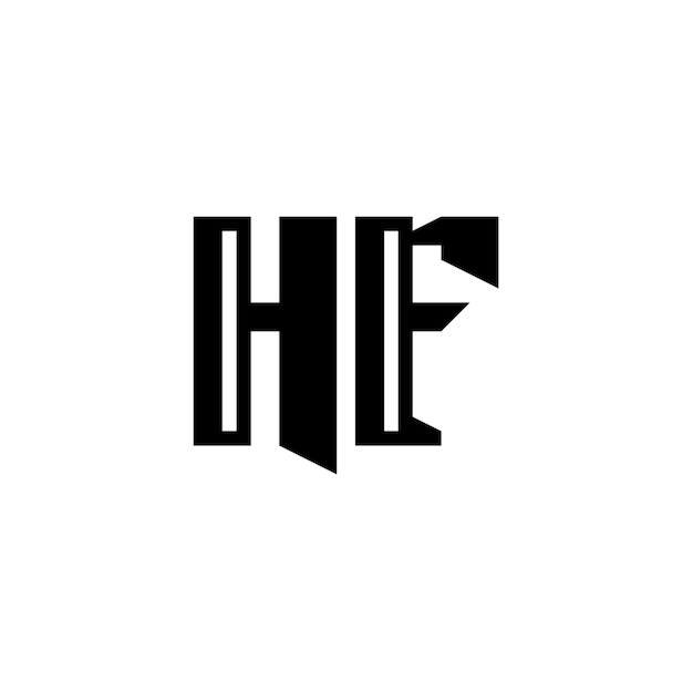 HF monograma diseño del logotipo letra texto nombre símbolo monocromático logotipo alfabeto carácter logotipo simple